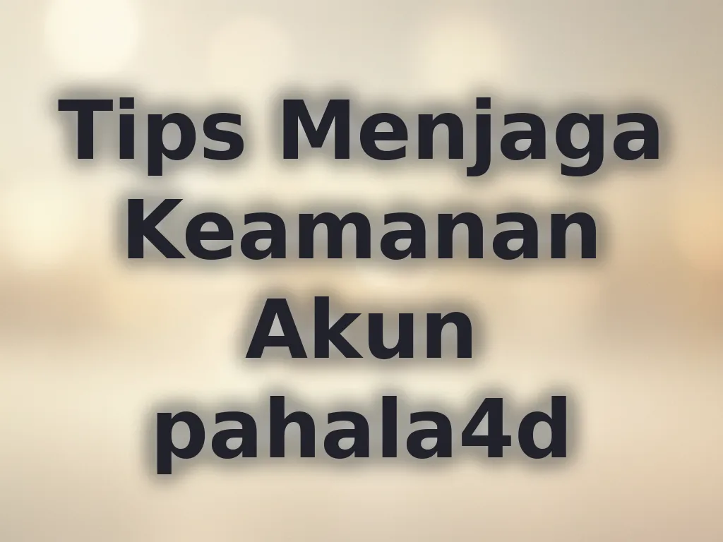 Tips Menjaga Keamanan Akun pahala4d